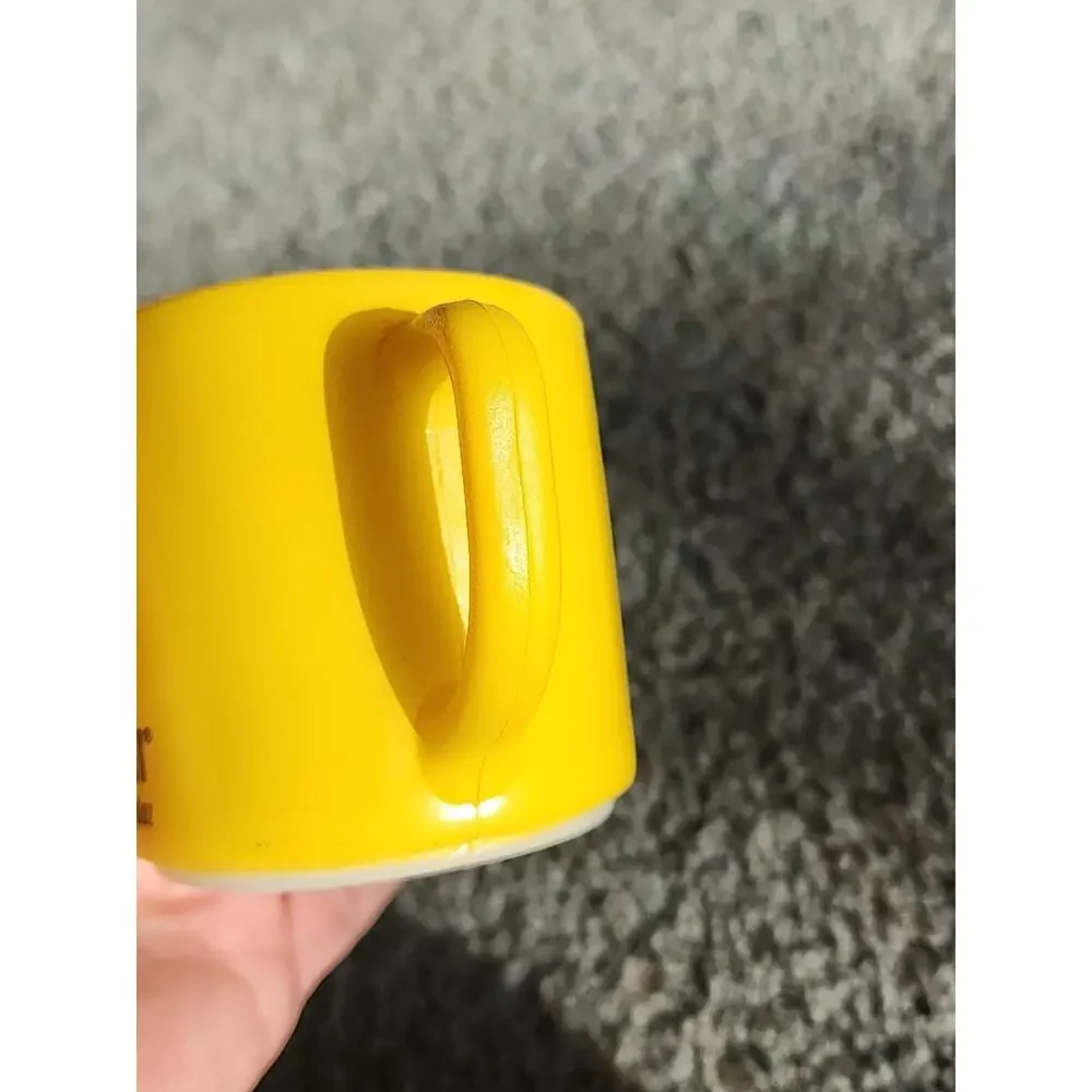Mellaril Pharmaceutical Advertising Mug yellow milk glass federal Glass‎ VTG